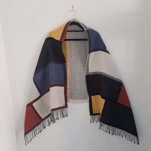 Tommy Hilfiger colour block blanket scarf